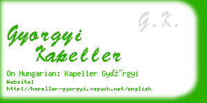 gyorgyi kapeller business card